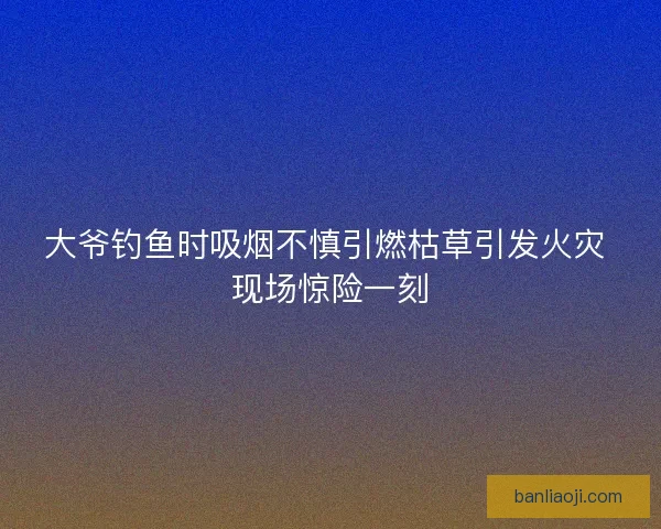 大爷钓鱼时吸烟不慎引燃枯草引发火灾 现场惊险一刻