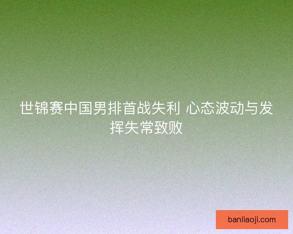 世锦赛中国男排首战失利 心态波动与发挥失常致败