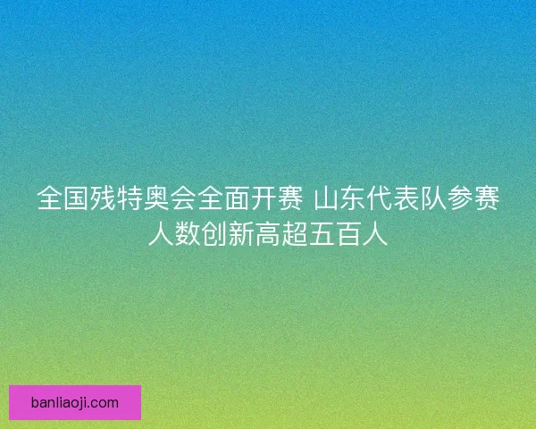 全国残特奥会全面开赛 山东代表队参赛人数创新高超五百人